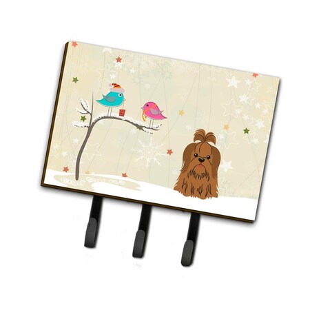 Carolines Treasures Christmas Presents Between Friends Shih Tzu Chocolate Leash or Key Holder BB2558TH68